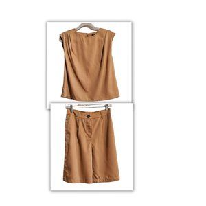 Sollinary‎ blouse and shorts set size Small Bermuda length New Tan